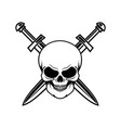 skull with crossed swords design element for logo vector image vector image