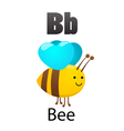 alphabet b with bee vector image