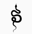 black silhouette snake isolated symbol or icon vector image