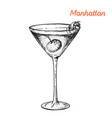 manhattan cocktail alcoholic vector image vector image