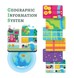 GIS Concept Data Layers for Infographic Royalty Free Vector