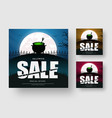 web banner template for a halloween sale vector image