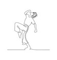 continuous one line expressively dancing woman vector image