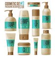 cosmetic brand template realistic bottle set vector image vector image