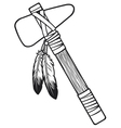 native american tomahawk vector image vector image