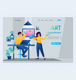 young art team creates a design brainstorming vector image