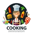 cooking logo design template fresh food vector image vector image