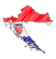 croatia map hand drawn sketch concept vector image
