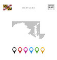 dots pattern map maryland stylized silhouette vector image vector image
