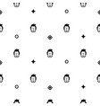 funny face icon line seamless pattern vector image vector image