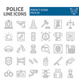 police thin line icon set security symbols vector image