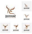 set of deer hunt logo template elegant deer head vector image