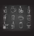 doodle drinks wine beer bottles hand drawn vector image vector image