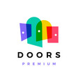 door colorful overlap logo icon vector image vector image
