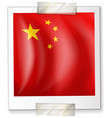china flag on square paper vector image