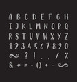 handwritten font with punctuation marks vector image vector image