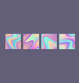 set of holographic bright colorful backgrounds vector image
