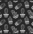cute hand drawn cactuse pattern vector image