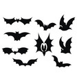 set bats collection flying vector image vector image