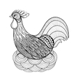 hand drawing chicken in nest for adult anti stress vector image
