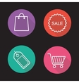 shopping flat linear icons set vector image