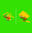 great builder ant with house he built vector image vector image
