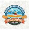 kayak club concept for patch badge vector image