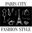paris city fashion style symbols vector image