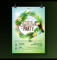 summer beach party flyer design with flower vector image vector image