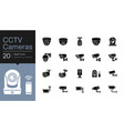 cctv cameras security camera systems icons gylph vector image vector image