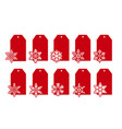christmas gift tags or labels with snowflakes vector image vector image