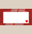 hanging sign with heart mockup for valentines card vector image vector image