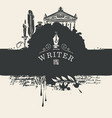 artistic banner on a writers theme in vintage vector image vector image