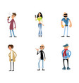 six fashionable characters vector image vector image