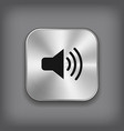 speaker volume icon - metal app button vector image
