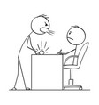 cartoon man or businessman yelling at boss vector image