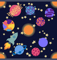 seamless outer space ufo rocket science kids vector image