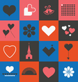 hearts and valentines symbols vector image vector image