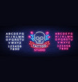 tattoo salon logo neon sign symbol vector image