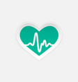 light simple heart with pulse logo vector image