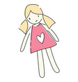 a cartoon doll girl drawing toys vector image vector image