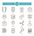 contacts line icons vector image