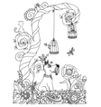 entangle dog in a clearing vector image
