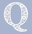 laser cutting pattern letter q vector image vector image