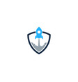 rocket shield logo icon design vector image