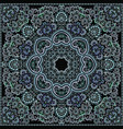 bandana paisley design- turquoise print square vector image