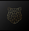 gold geometric tiger head wild polygonal vector image