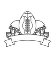 american football sport helmets and balloon vector image vector image