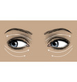 face massage instruction for puffy eyes vector image