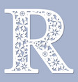 laser cutting pattern letter r vector image vector image